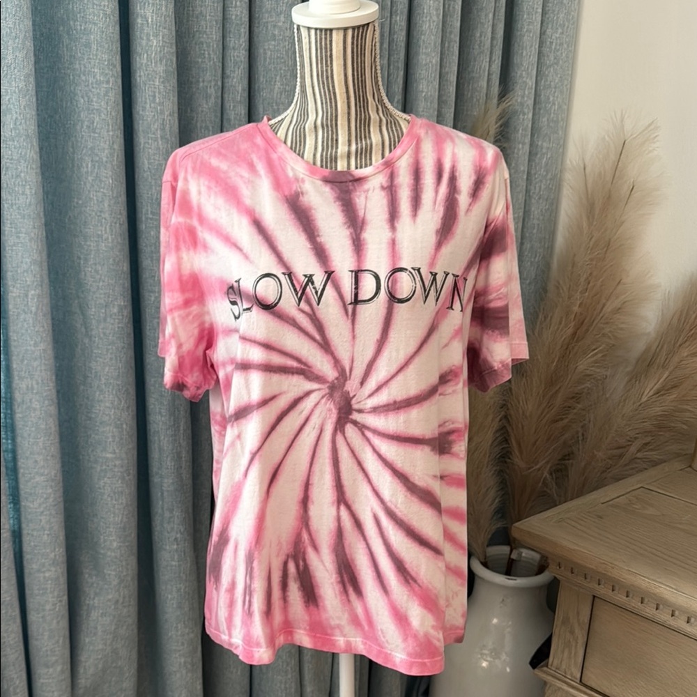Isabel Marant Pink Spiral Tie-Dye T-Shirt
